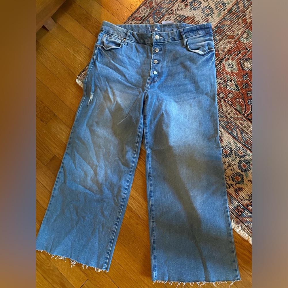 Time and True wide leg button fly jeans